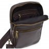 Мужская сумка-слинг темно-коричневого цвета из натуральной кожи на одно плечо TARWA (19806) - 8