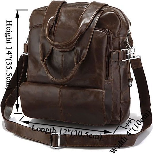 Универсальная сумка рюкзак коричневого цвета VINTAGE STYLE (14150)