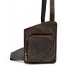 Кожаный рюкзак-слинг коричневого цвета с винтажным эффектом TARWA (19662) - 1