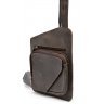 Кожаный рюкзак-слинг коричневого цвета с винтажным эффектом TARWA (19662) - 3
