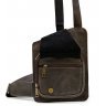 Кожаный рюкзак-слинг коричневого цвета с винтажным эффектом TARWA (19662) - 6