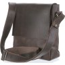 Винтажная мужская сумка из натуральной кожи в коричневом цвете SHVIGEL (00884) - 1