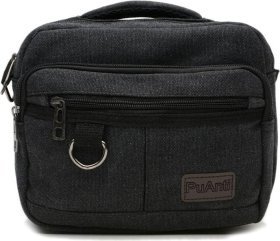 Горизонтальная мужская сумка-барсетка из темно-серого текстиля Monsen (21941)
