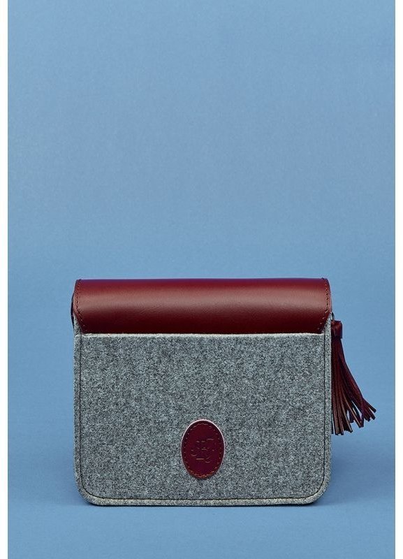 Женская бохо-сумка из фетра с кожаным клапаном BlankNote Лилу (12674)