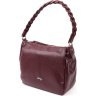 Стильная женская сумка из натуральной кожи бордового цвета KARYA (2420869) - 1