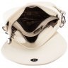 Женская белая сумка-кроссбоди из фактурной кожи на клапане с магнитом Desisan (19167) - 5