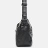 Недорогая женская сумка из зернистой кожи в черном цвете с молниевой застежкой Keizer (21279) - 5