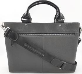 Большая мужская сумка серого цвета с ручками и ремнем на плечо VATTO (11924) - 2