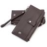 Коричневый кожаный кошелек с отделениями на молнии ST Leather (16048)