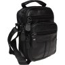 Мужская маленькая сумка-барсетка черного цвета из натуральной кожи Keizer (21400) - 1