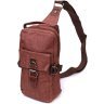 Коричневая мужская сумка-слинг из плотного текстиля на молнии Vintage 2422186 - 1