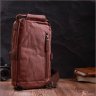 Коричневая мужская сумка-слинг из плотного текстиля на молнии Vintage 2422186 - 8