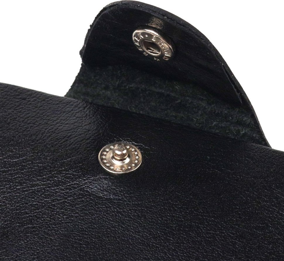 Мужское портмоне в два сложения из гладкой кожи черного цвета CANPELLINI (2421573)