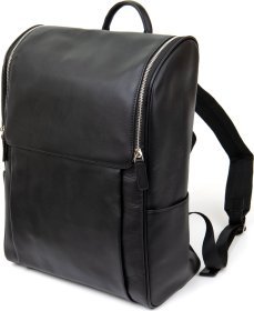 Кожаный мужской рюкзак с клапаном на молнии VINTAGE STYLE (14523)