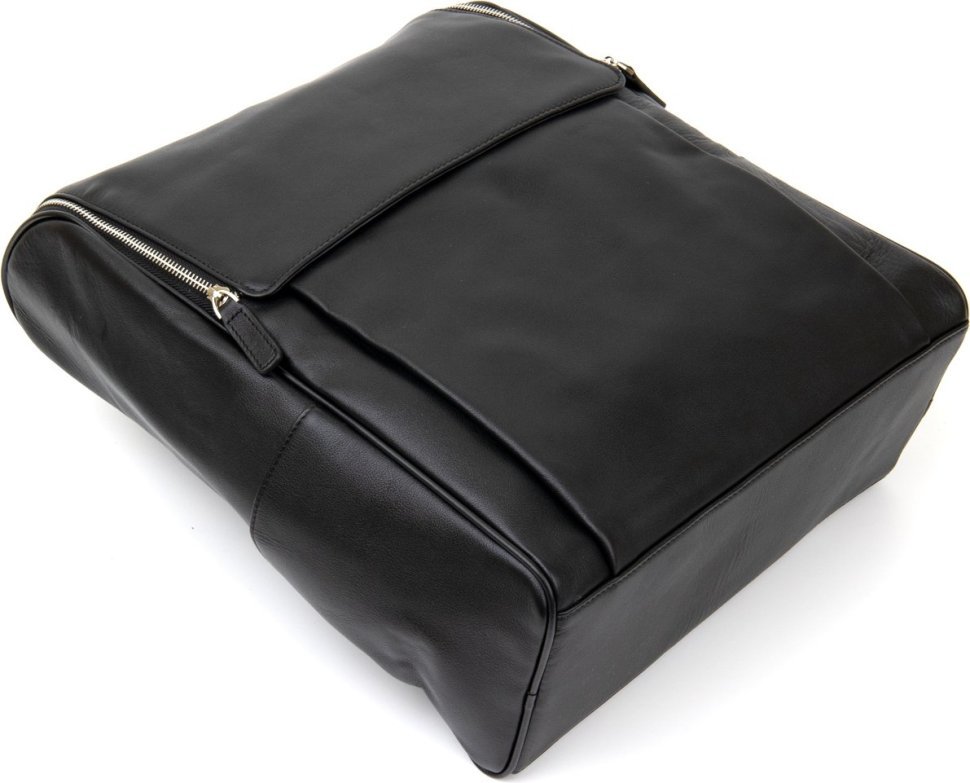 Кожаный мужской рюкзак с клапаном на молнии VINTAGE STYLE (14523)