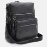 Большой женский рюкзак-сумка из экокожи черного цвета на молнии Monsen 71784 - 2