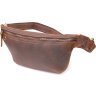 Мужская поясная сумка-бананка коричневого цвета из винтажной кожи Vintage (2421294)  - 1