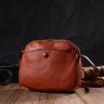 Маленькая коричневая женская сумка через плечо из натуральной кожи флотар Vintage (2422134) - 7