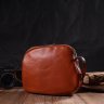 Маленькая коричневая женская сумка через плечо из натуральной кожи флотар Vintage (2422134) - 8