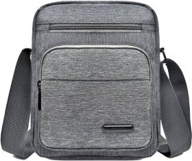 Мужская текстильная сумка серого цвета с лямкой на плечо Monsen (21935)