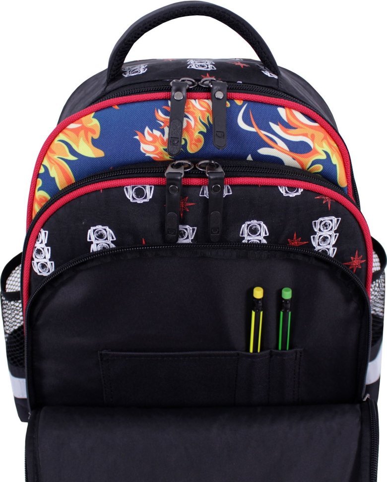Черный школьный рюкзак для мальчиков из текстиля с принтом Bagland (53684)