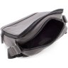 Мужская наплечная сумка серого цвета из натуральной кожи Leather Collection (11110) - 6