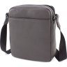 Мужская наплечная сумка серого цвета из натуральной кожи Leather Collection (11110) - 3