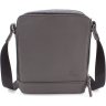 Мужская наплечная сумка серого цвета из натуральной кожи Leather Collection (11110) - 4