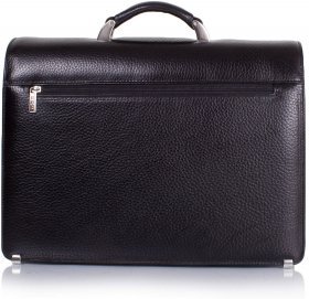 Мужской черный портфель из качественной кожи с выраженной фактурой Desisan (206-011) - 2