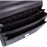 Мужской черный портфель из качественной кожи с выраженной фактурой Desisan (206-011) - 4