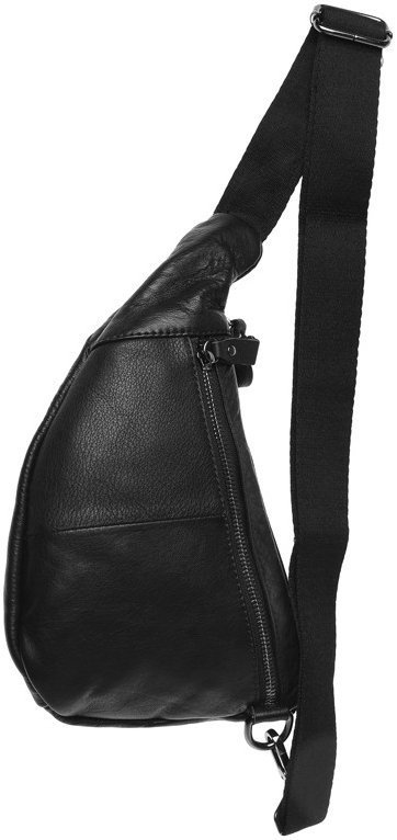 Mужской черный кожаный слинг-рюкзак через плечо Keizer 66284