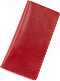 Вертикальный женский купюрник из натуральной кожи красного цвета ST Leather (16069)