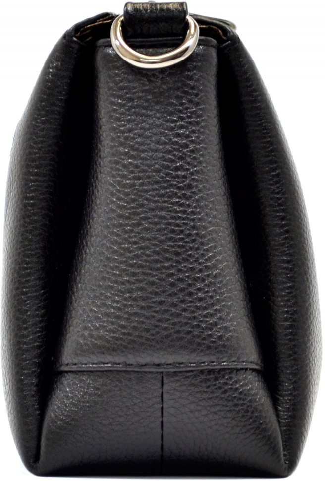Черная фактурная сумка из натуральной кожи Desisan (3017-011)