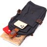 Черная мужская сумка-слинг из плотного текстиля с молниевой застежкой Vintage 2422187 - 6