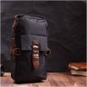 Черная мужская сумка-слинг из плотного текстиля с молниевой застежкой Vintage 2422187 - 7