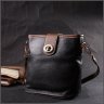 Черная женская плечевая сумка вертикального формата из натуральной кожи Vintage 2422348 - 7