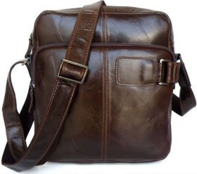 Удобная повседневная мужская сумка на плечо коричневого цвета VINTAGE STYLE (14095)