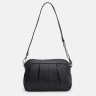 Стильная женская сумка из фактурной кожи черного цвета с плечевым ремешком Keizer 71685 - 2