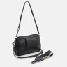 Стильная женская сумка из фактурной кожи черного цвета с плечевым ремешком Keizer 71685 - 3