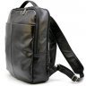 Мужской кожаный городской рюкзак из черного цвета на два отделения TARWA (19927) - 1