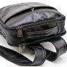 Мужской кожаный городской рюкзак из черного цвета на два отделения TARWA (19927) - 4