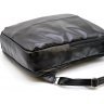 Мужской кожаный городской рюкзак из черного цвета на два отделения TARWA (19927) - 6