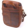Компактная мужская сумка из натуральной винтажной кожи коричневого окраса Vintage (2421295) - 2