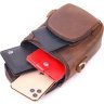 Компактная мужская сумка из натуральной винтажной кожи коричневого окраса Vintage (2421295) - 5