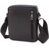 Кожаная небольшая мужская сумка черного цвета с ремешком через плечо H.T Leather (3642-5) - 3