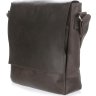 Солидная мужская сумка через плечо коричневого цвета из винтажной кожи SHVIGEL (00886)  - 3