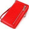 Красный женский кошелек-клатч из натуральной кожи с кистевым ремешком CANPELLINI (2421921) - 2