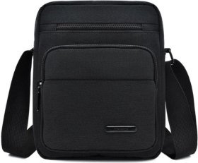Практичная мужская сумка из текстиля черного цвета на плечо Monsen (21934)