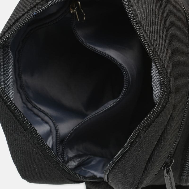 Практичная мужская сумка из текстиля черного цвета на плечо Monsen (21934)