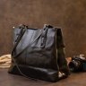 Женская сумка прямоугольной формы из натуральной кожи черного цвета Vintage (20400) - 6